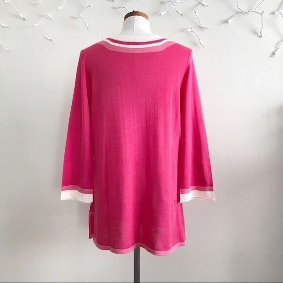 Magaschoni Pink Fine Knit Tunic Top Silk Blend - Picture 5 of 7